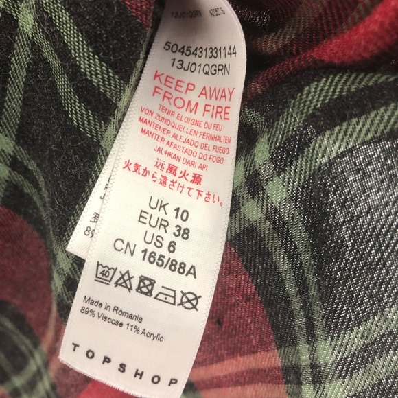 TOPSHOP Plaid Button Down Shirt - Picture 5 of 6
